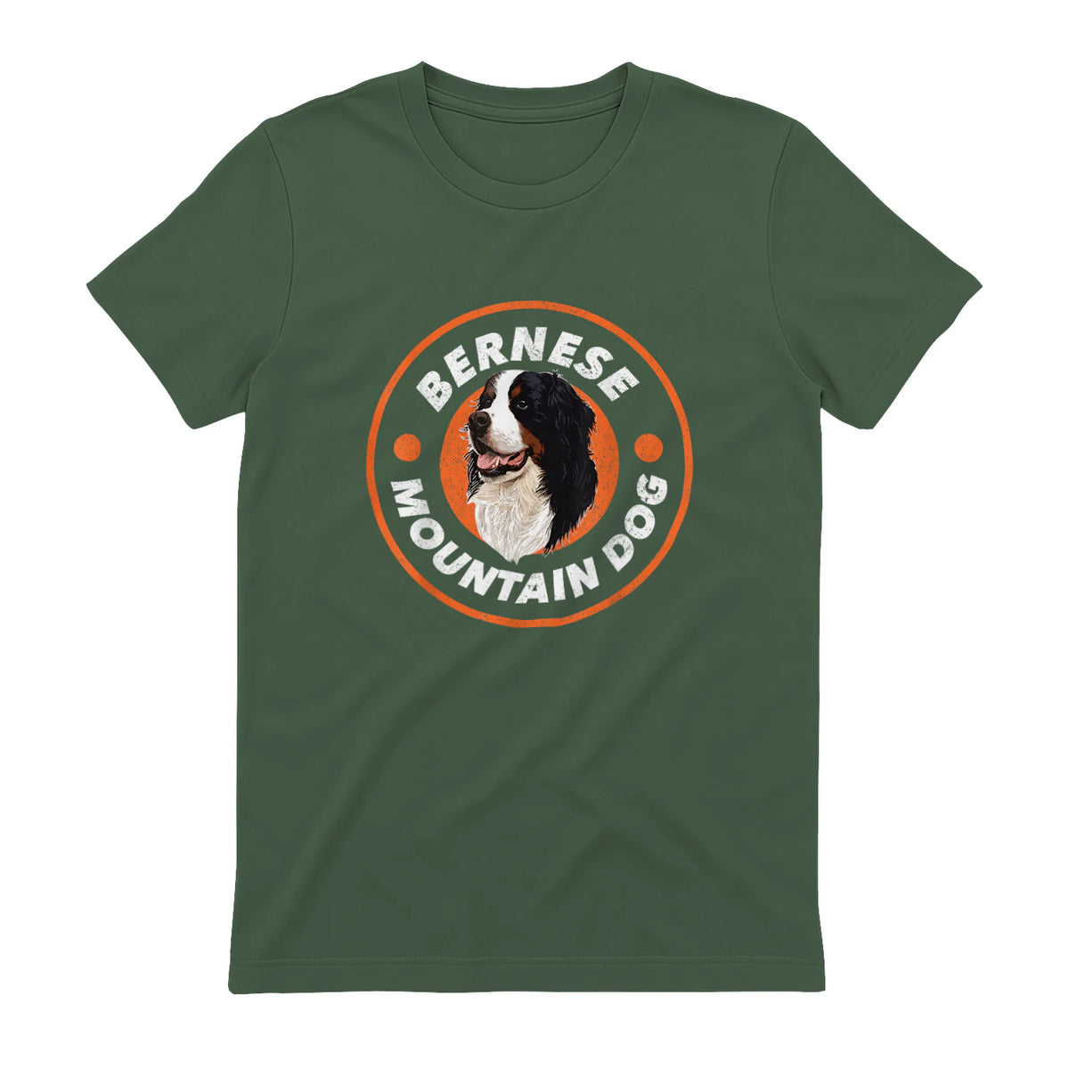 Bouvier bernois Love - Rétro amoureux des chiens in Military Green - back view