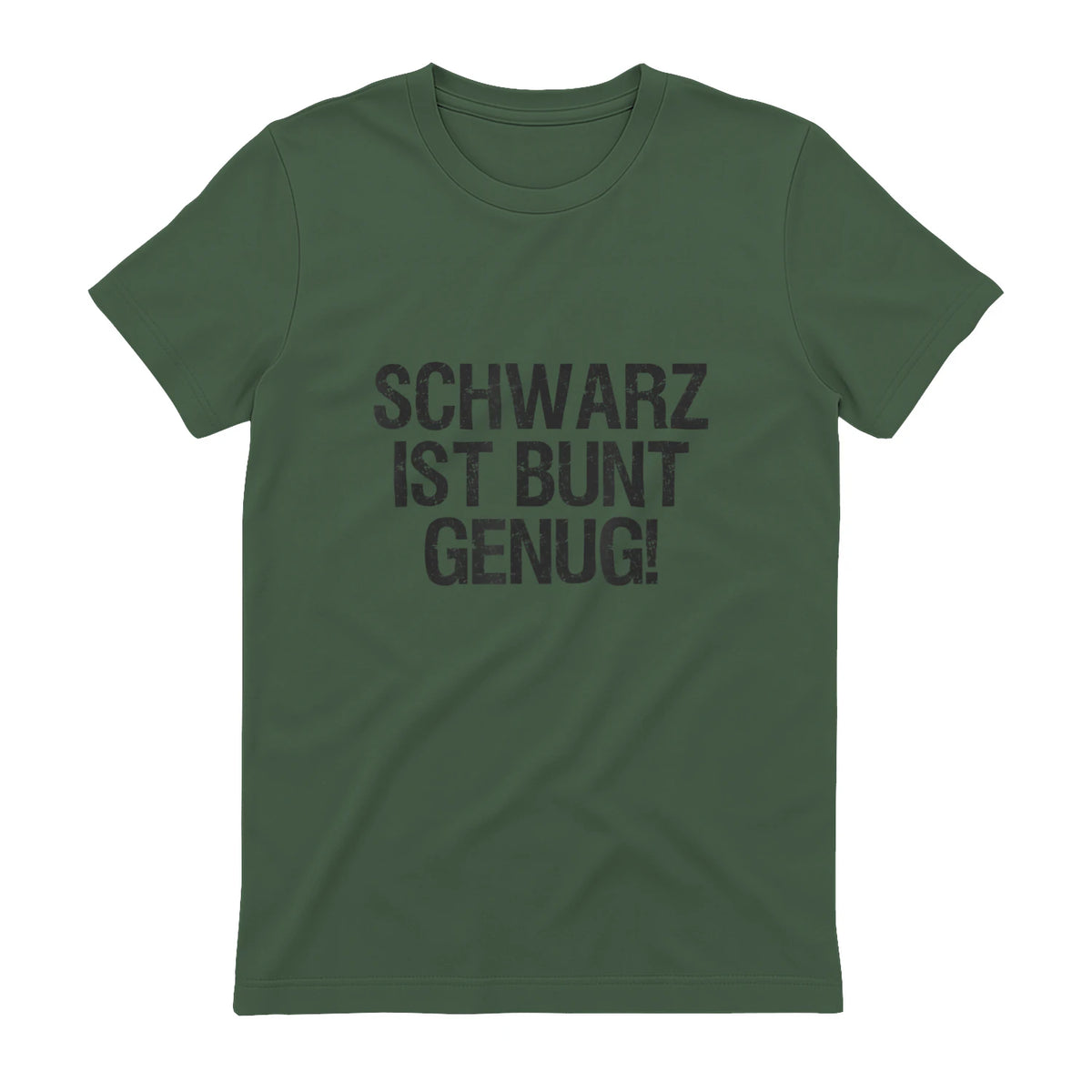 Schwarz ist Bunt genug Lustiger Spruch für Mann Frau in Military Green - back view