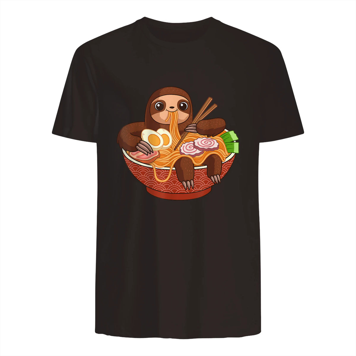 Kawaii Cute Anime Sloth Otaku Japanese Ramen Noodles in Dark Chocolate - back view