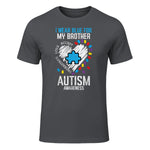 Blue for My Brother Autism Awareness Family Sister Sibling in Charcoal - front view