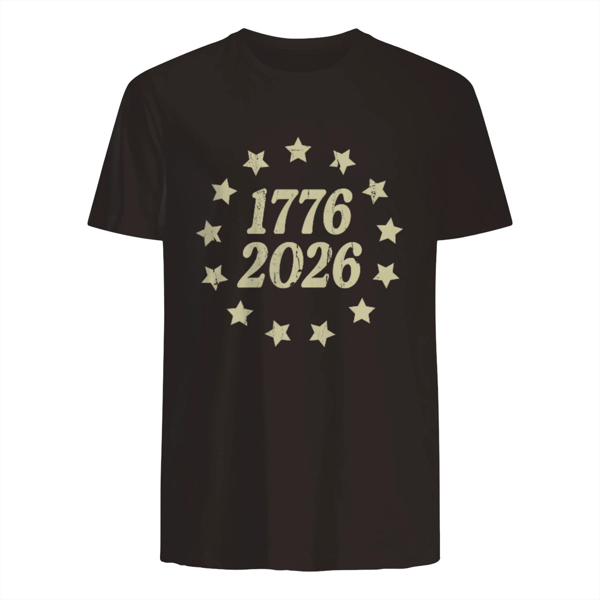 American Flag Front and Back Anniversary T-Shirt in Dark Chocolate - back view