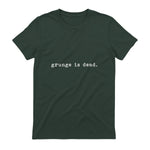 Chemises de soirée rock des années 90 Grunge Is Dead Novelty Saying Funny in Forest Green - back view