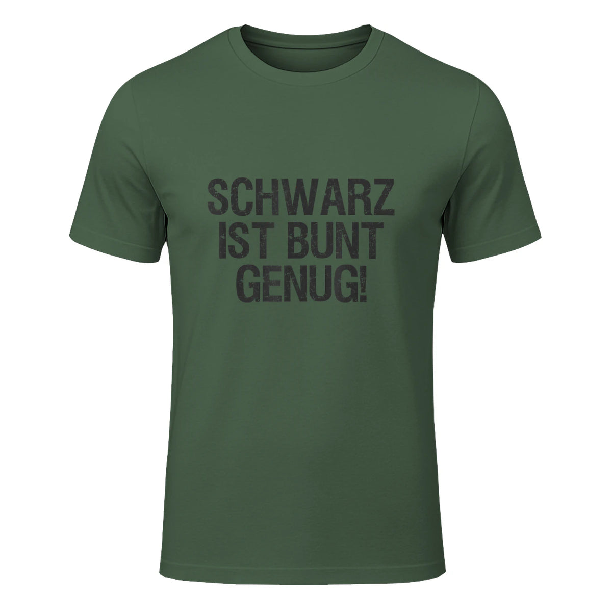 Schwarz ist Bunt genug Lustiger Spruch für Mann Frau in Military Green - front view