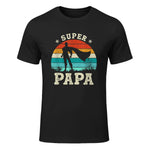 Fête des Pères Meilleur Père Humour Retro Super Papa Parfait in Black - front view