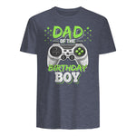 Dad of The Birthday Boy Matching Video Gamer Birthday Party in Heather Navy - back view