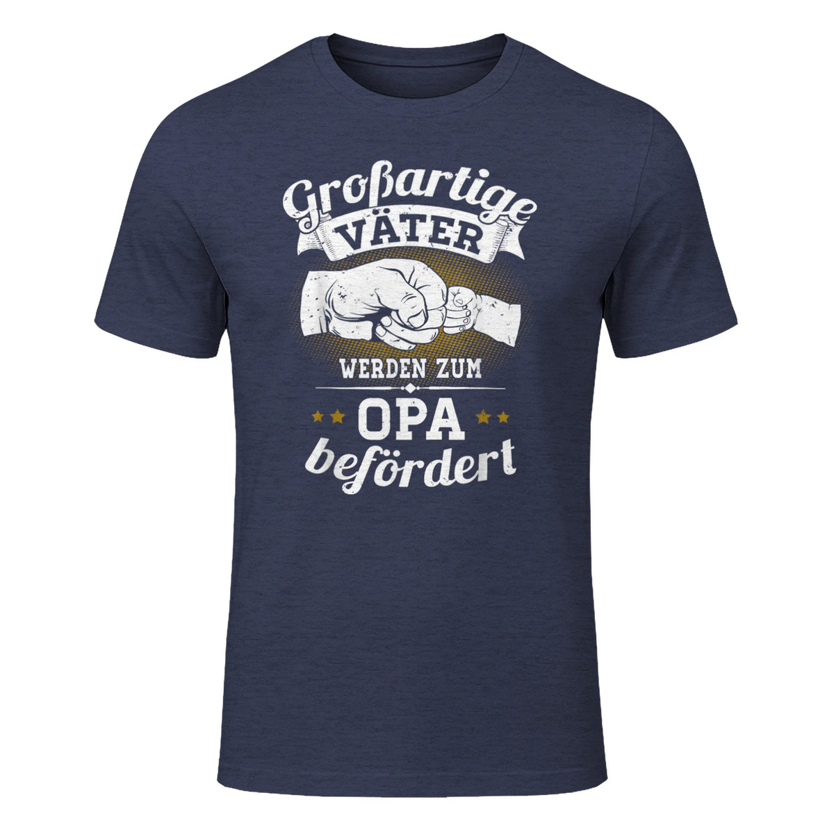 Großartige Väter werden zum Opa befördert Enkel Bester Papa in Heather Navy - front view