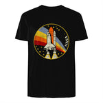 NASA Shuttle Launch Into Rainbow Premium Graphic T-Shirt T-Shirt UK in Black - back view