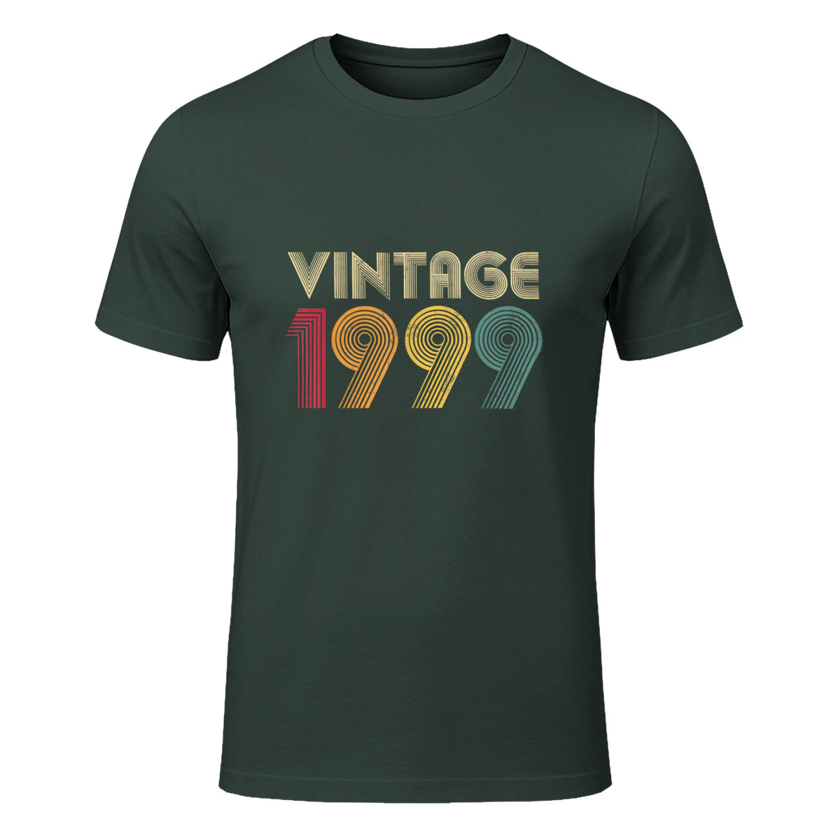 Vintage Twenty-Fourth Birthday Gift T-Shirt in Forest Green - front view