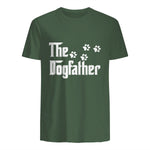 The Dogfather T-Shirt Dad Fathers Day Gift Dog Lover in Military Green - back view