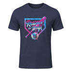 Baseball Drip for Boys Ice Cream Drip Youth Boys Baseball T-Shirt in Heather Navy - front view
