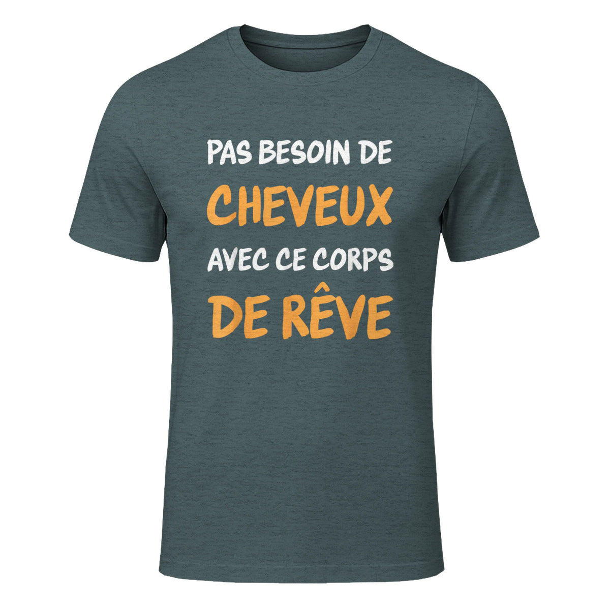 Calvitie Humour Papa Chauve in Dark Heather - front view