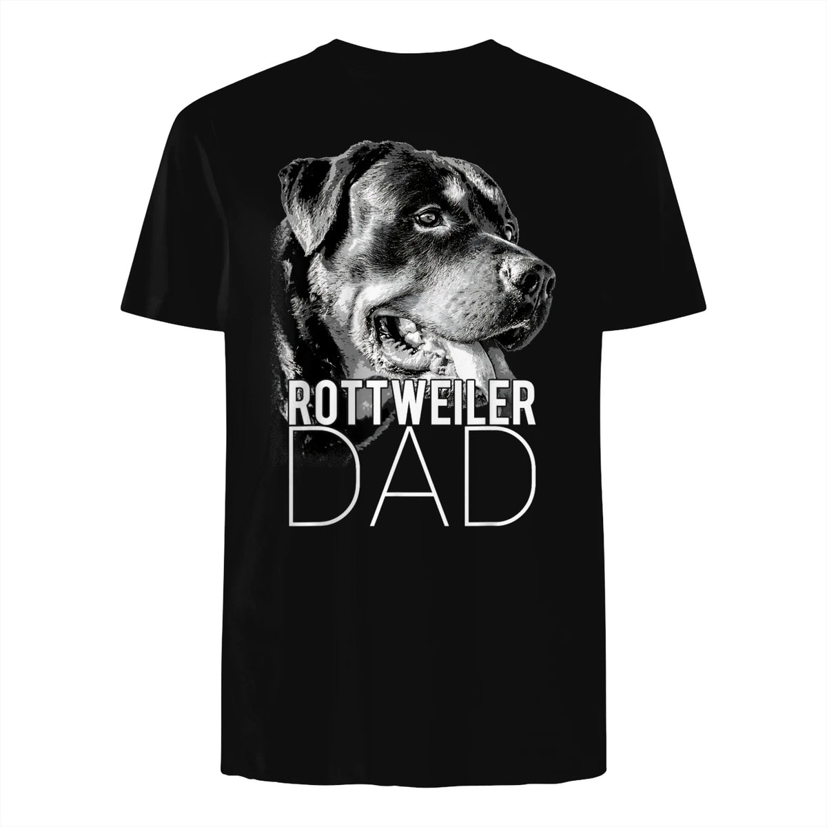 Dog Dad Rottweiler – Chiens Papa in Black - back view