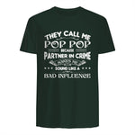 Funny Pop Pop Dad Shirt Valentine Fathers Day Christmas in Forest Green - back view