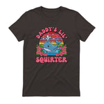 Daddy's Lil Squirter Joke T-Shirt in Dark Chocolate - back view