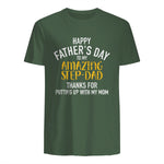 Happy father's day step dad in Military Green - back view