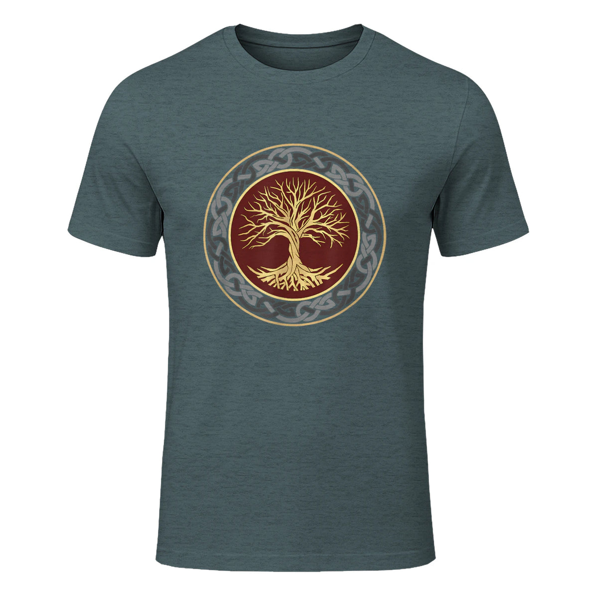 Baum des Lebens Wikinger keltischer Lebensbaum nordisch Halbarm in Dark Heather - front view