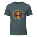 Baum des Lebens Wikinger keltischer Lebensbaum nordisch Halbarm in Dark Heather - front view