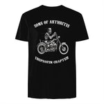 Sprüchewerkstatt Sons mit Arthritis Ibuprofen Chapter Motorradfahrer für Herren, Schwarz, in Black - back view