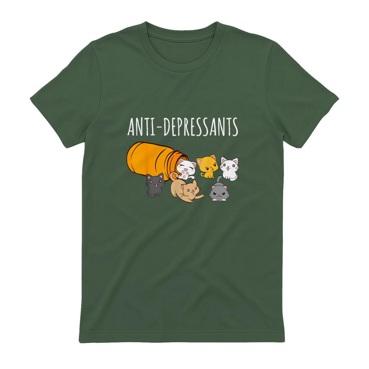 Anti-dépresseurs Chat Collection Chats Kitty Cat in Military Green - back view