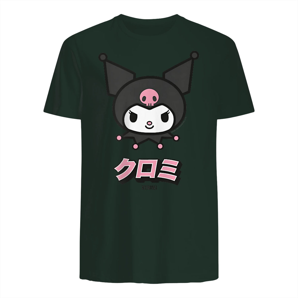 Kuromi Sanrio Character Classic Japan Design in Forest Green - back view