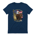 Patriotic Eagle Liberty Bell Anniversary T-Shirt in Navy - back view