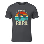 Fête des Pères Meilleur Père Humour Retro Super Papa Parfait in Charcoal - front view