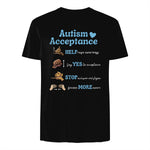Autism Awareness Acceptance Hand Sign Language SPED Teacher in Black - back view
