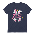 Happy Easter Bunny Women Girls Rabbit Easter Egg Hunt Funny in Heather Navy - back view