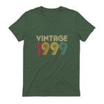 Vintage Twenty-Fourth Birthday Gift T-Shirt in Military Green - back view