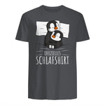 Offizielles Schlafshirt Pinguin Schlafanzug Penguin Kurzarm in Charcoal - back view
