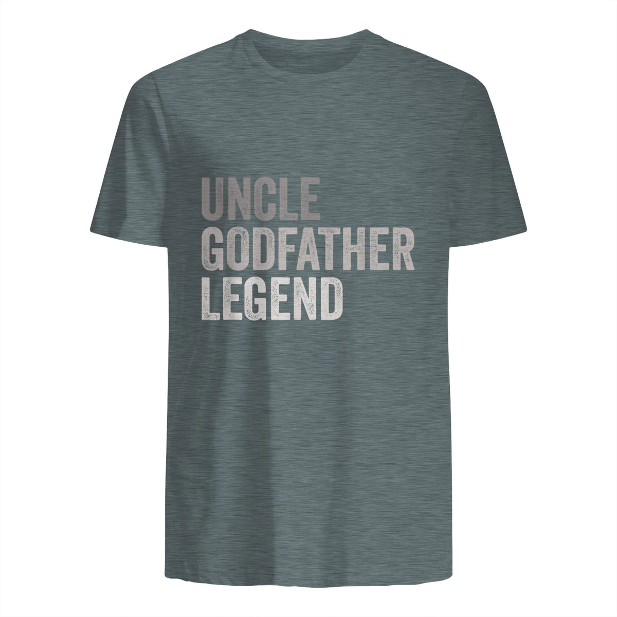 Funny Uncle Godparent Hero Message Uncle Godfather Legend For A Favorite Uncle Family Baptism T-Shirt - Black, Sm in Dark Heather - back view