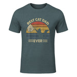 Best Cat Dad Ever T-Shirt in Dark Heather - front view