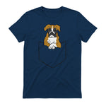 Chien Boxer dans la poche Chien Boxer in Navy - back view