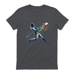 Baseball Player Drip T-Shirt in Charcoal - back view