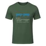 Pop Pop Gifts Grandpa Fathers Day in Military Green - front view