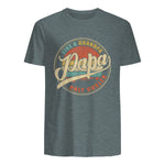 PAPA Like A Grandpa Only Cooler Funny Dad Papa Grandfather in Dark Heather - back view