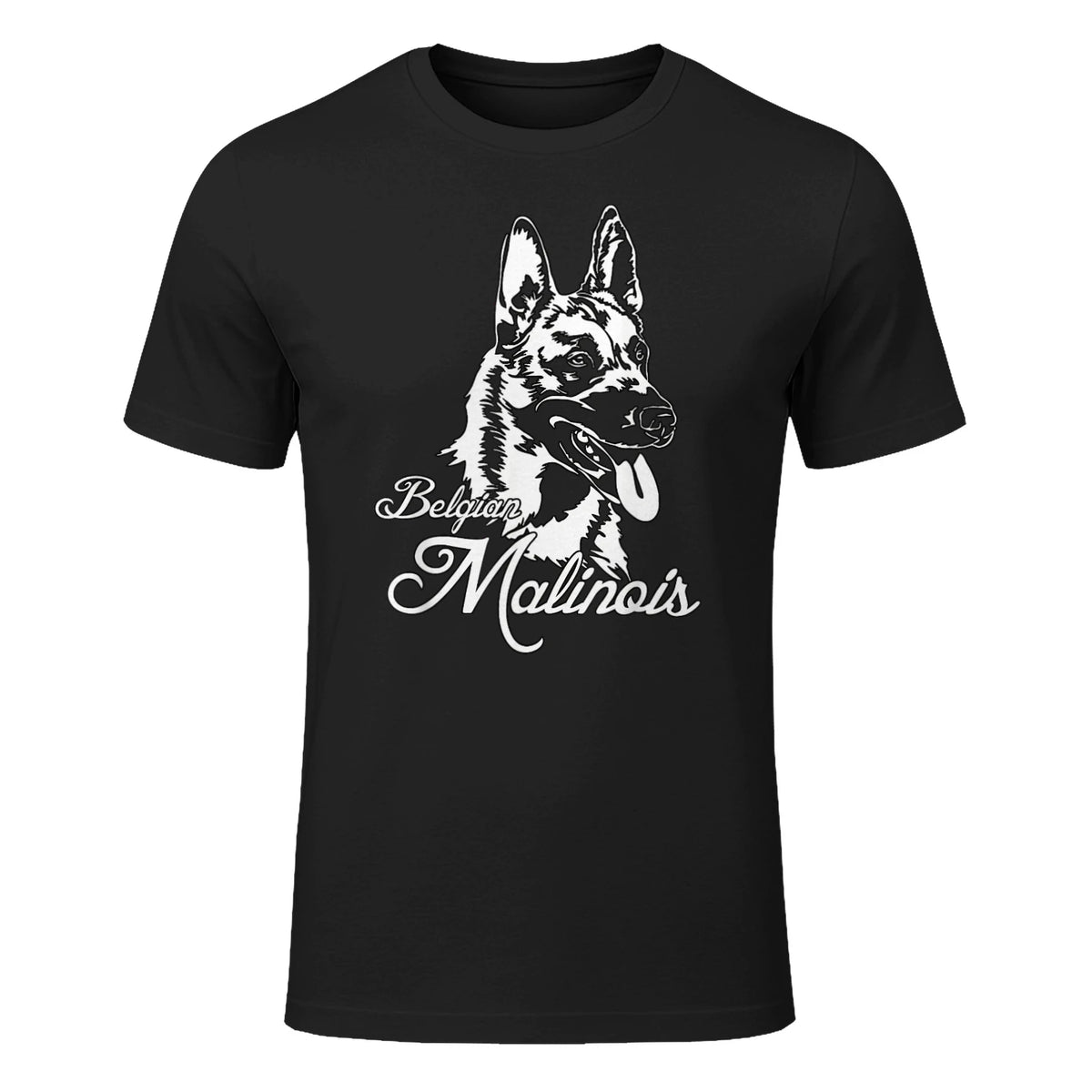 Design graphique de chien malinois belge in Black - front view