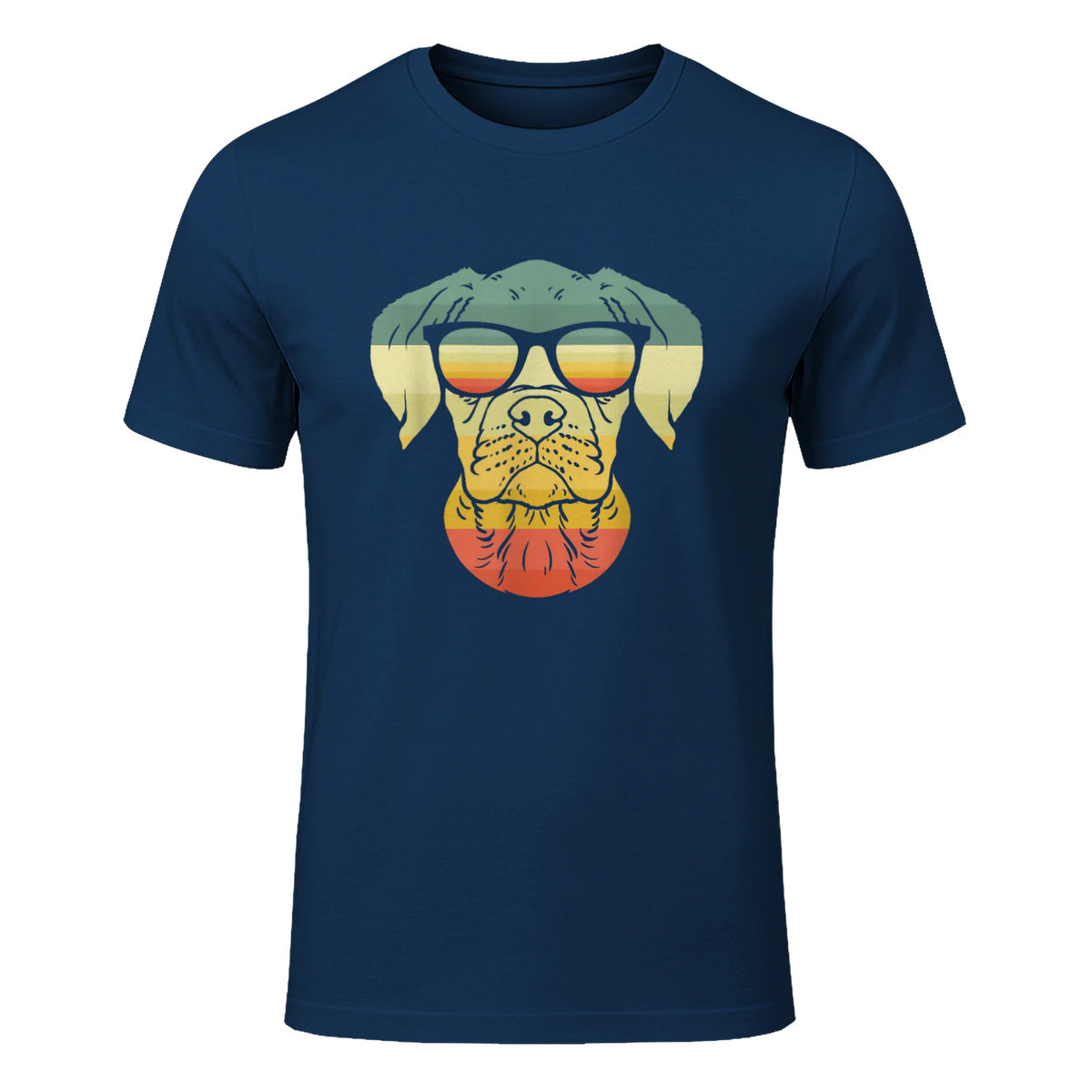 Boxer rétro vintage pour amoureux des chiens in Navy - front view