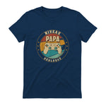 Nouveau Papa Parents Humour Gamer Nouvelle Naissance Annonce T-Shirt in Navy - back view