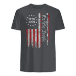 Independence Day Freedom T-Shirt in Charcoal - back view