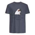 Funny Penguins T-shirt Woman Man Children Gift in Heather Navy - back view