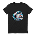 Baseball Drip Ice Cream Sprinkles Baseball Glove T-Shirt in Black - back view