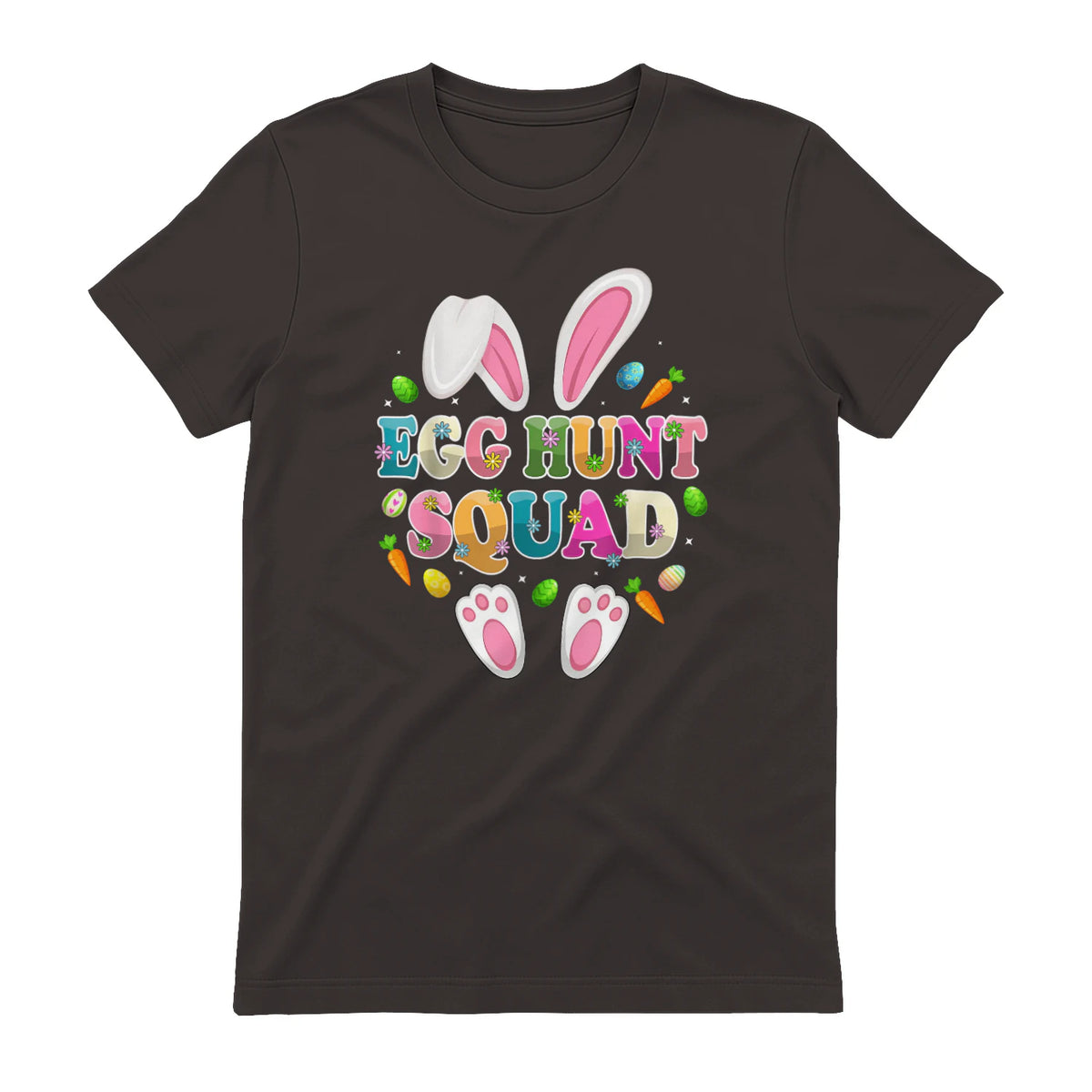 Egg Hunt Squad Bunny Happy Easter Day in Dark Chocolate - back view