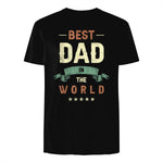 Best Dad in the World, Retro Vintage Look T-Shirt in Black - back view