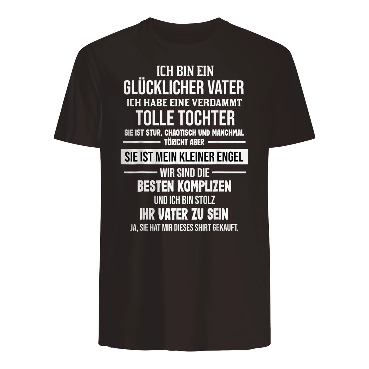 Ich Bin Ein Glücklicher Vater Tochter Vater in Dark Chocolate - back view