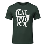 Best Cat Dad Fathers Day Men Kitty Daddy Papa Christmas Meow in Forest Green - front view