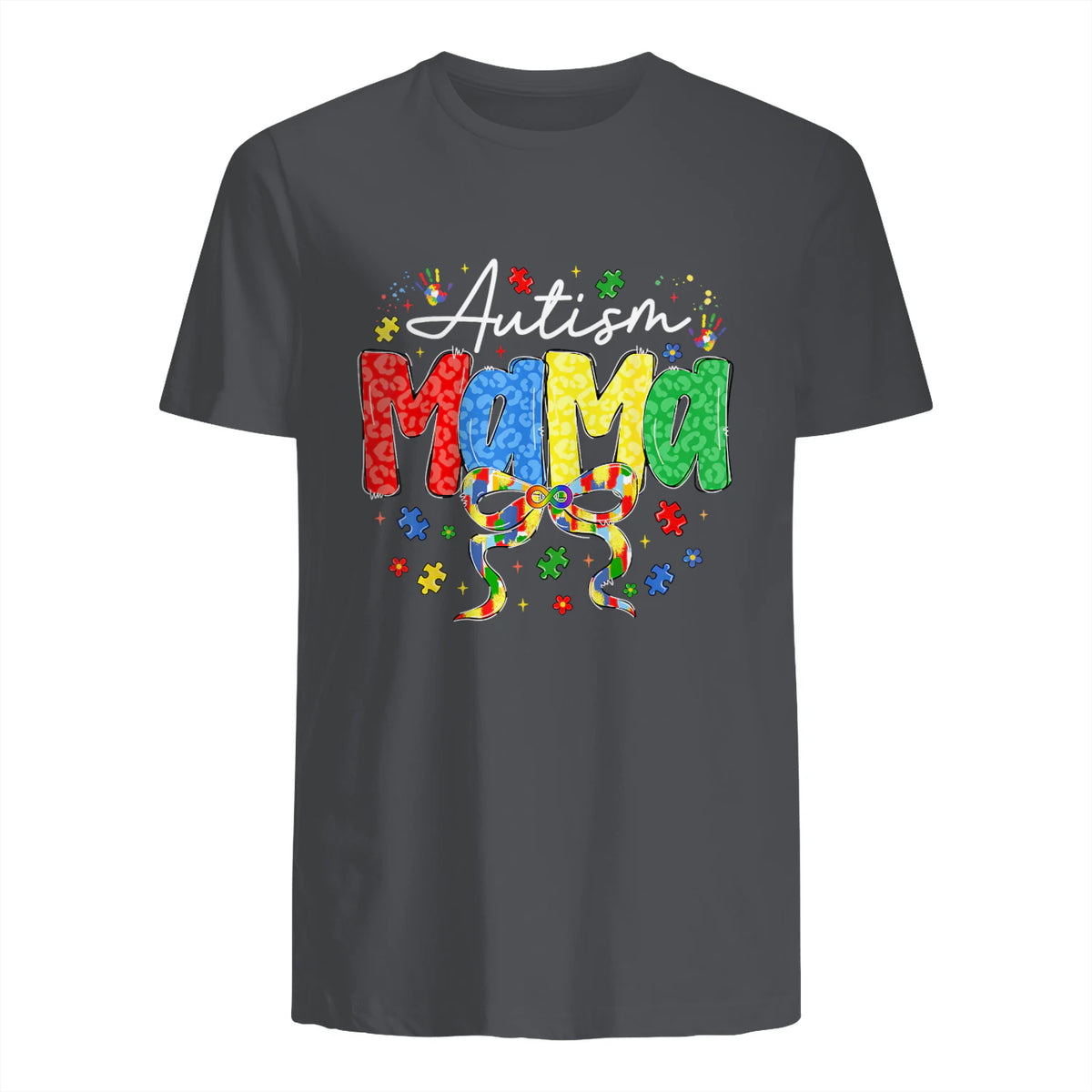 Proud Autism Mama Mom Awareness Gifts for Moms in Charcoal - back view