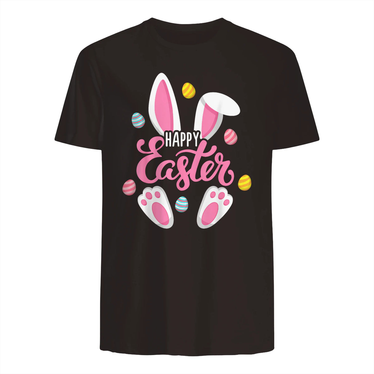Happy Easter Bunny Women Girls Rabbit Easter Egg Hunt Funny in Dark Chocolate - back view