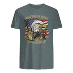 Anniversary Eagle Liberty Bell T-Shirt in Dark Heather - back view