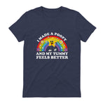 I Made A Poopy Funny Inappropriate Vacation Swap Adult T-Shirt in Heather Navy - back view